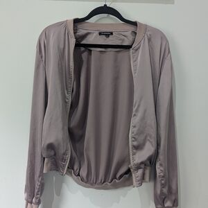 Trendy Bomber Jacket in Mauve